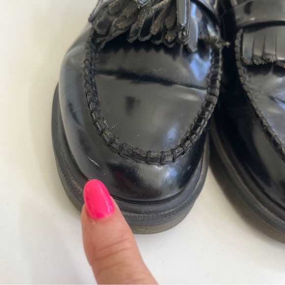 Dr Doc Martens Adrian M8 L9 Black Shoes Platform Kiltie Tasseled Slip On Loafer main image 11